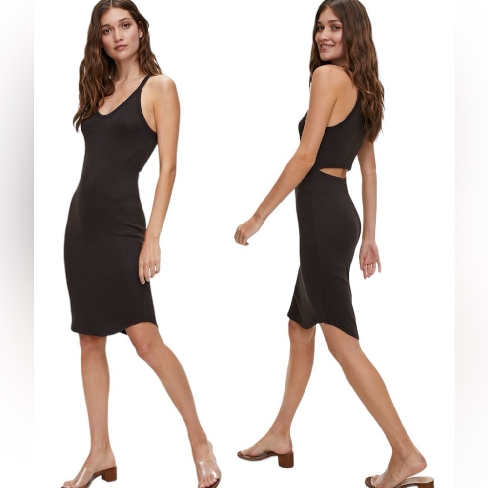 Aritzia Wilfred Free Yasmin Dress bodycon black knit medium